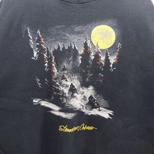Vintage Steamboat CO Full Moon Snowmobile Ride Sweatshirt Forest Trees Size XL